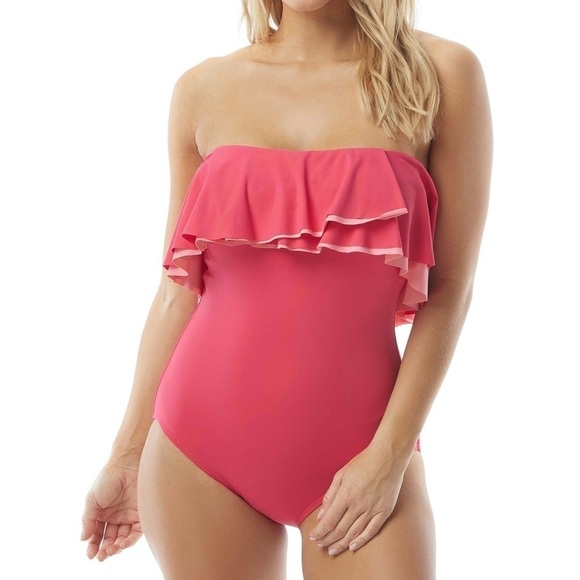 NWT Coco Reef HIBISCUS Contours Ruffled One-Piece Swimsuit - Picture 3 of 13